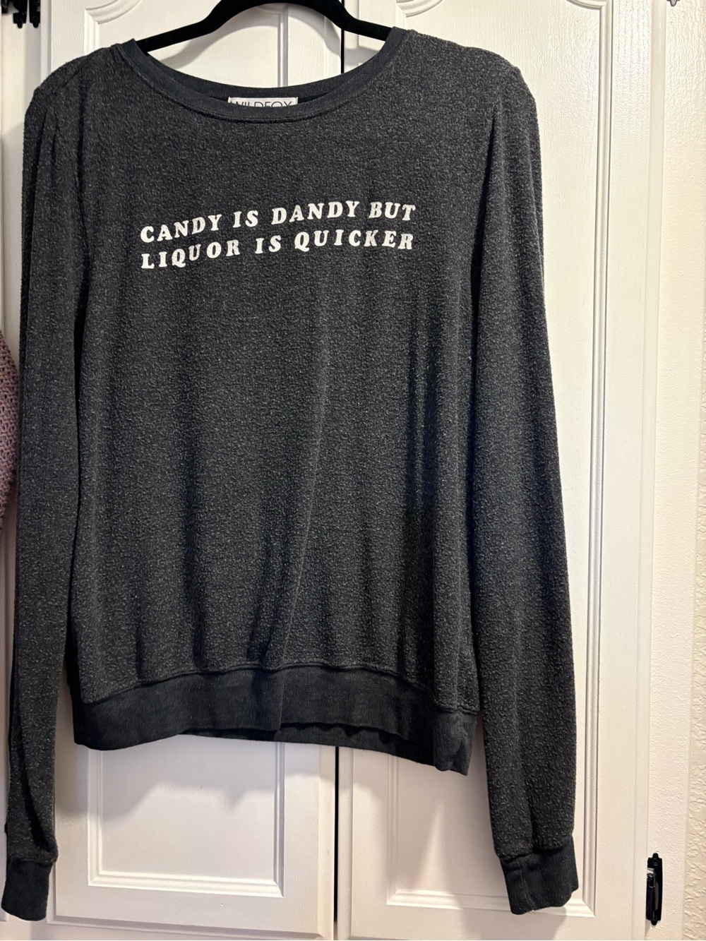 Wildfox Black 'Candy Is Dandy' Graphic Crewneck Sweater